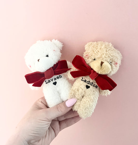 Christmas Teddy Personalised for Daughter or Son, First Christmas Decoration, Plush Custom Teddy Bear Ornament, Stocking Filler for Kids