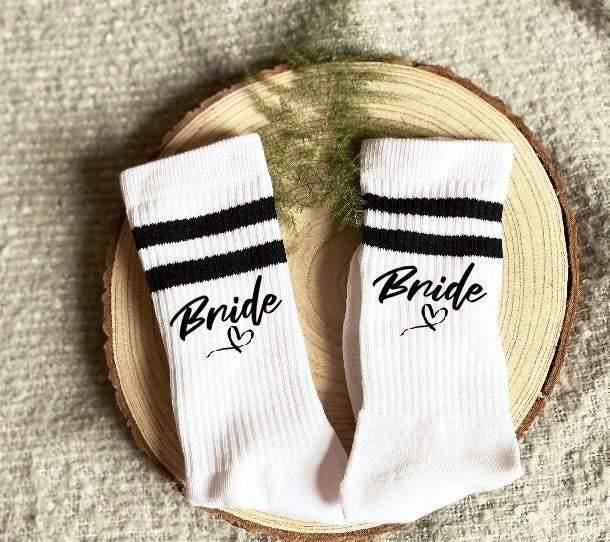 Bride Wedding Day Socks, Honeymoon Socks, Hen, Bridal Party, Bachelorette Favour, New Mrs Clothes, Team Bride, Bridesmaid, Socks for Bride