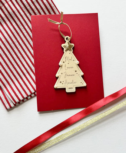 Personalised Wooden Tree Family Decoration