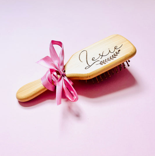 Personalised Wooden Bamboo Hairbrush Engraved