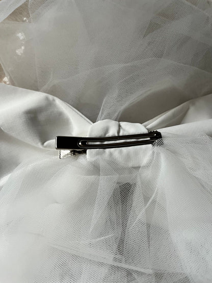 Bride Bow Veil, Hen Party Personalised Veil, Bachelorette Accessory for Bride to be, Future Mrs Gift, Wedding Veil, Tulle Bow, Hen Weekend