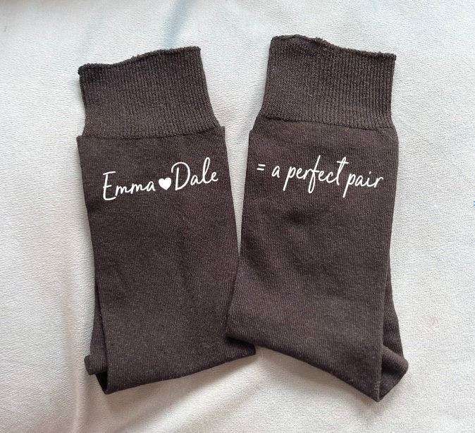 A Perfect Pair Couple Valentines Solemate Socks, Wedding Anniversary Gift, 2 Year Cotton, Socks for Husband, Socks from Wife, Boyfriend