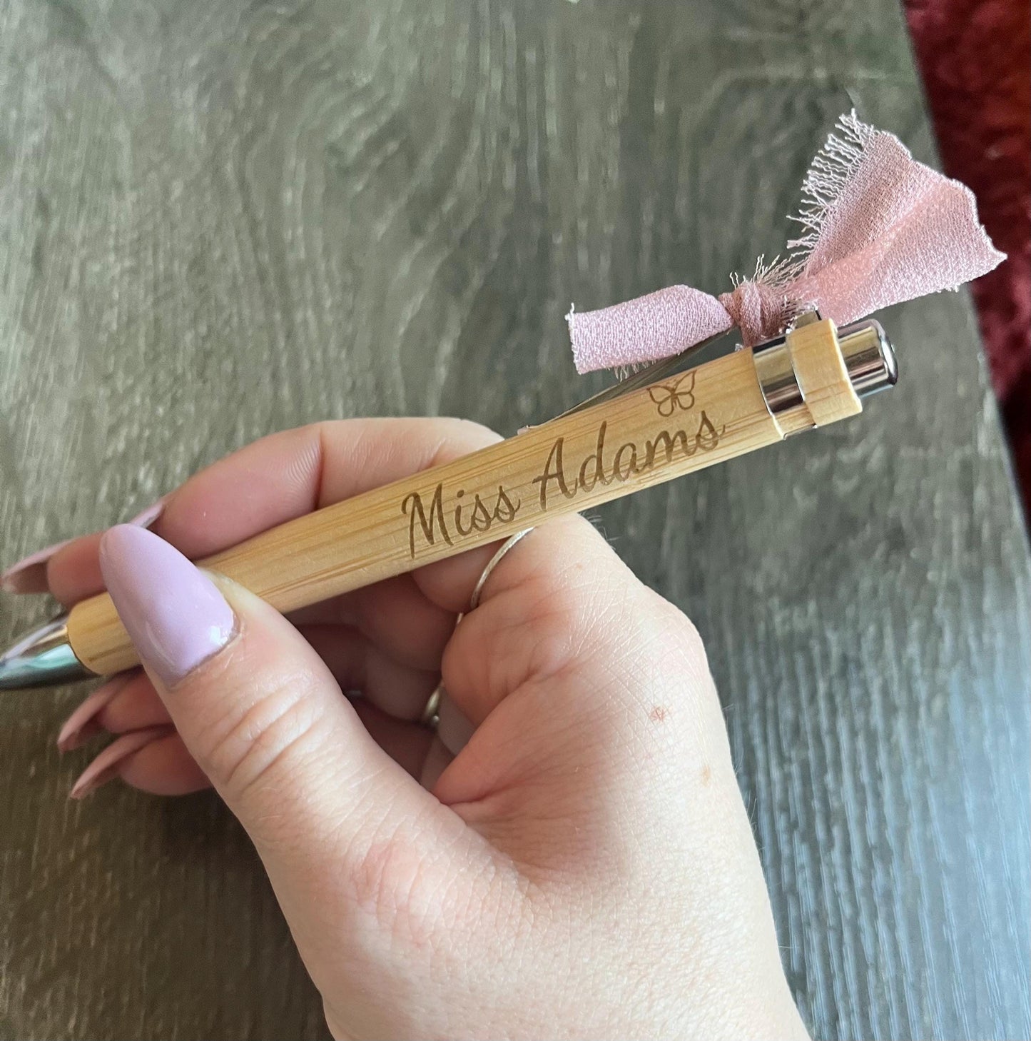 Teacher Gift Engraved Pen, Custom Bamboo Pen, Teachers name Pen, Personalised Pen for School, Pen for Graduation, Back to School Ballpoint
