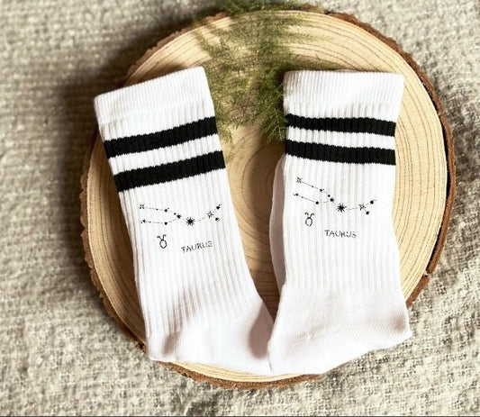 Zodiac Constellation Socks, Taurus Astrology Gift, Horoscope Star Sign Birthday Gift for Her, Birthday Socks Personalised, Socks for Hamper