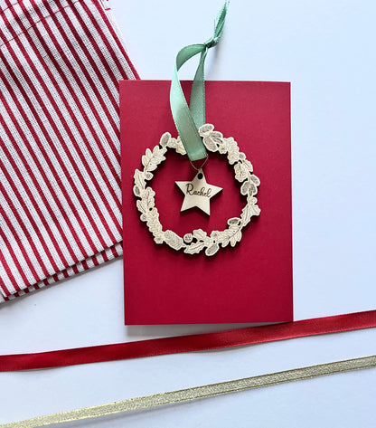 Personalised Wooden Christmas Wreath