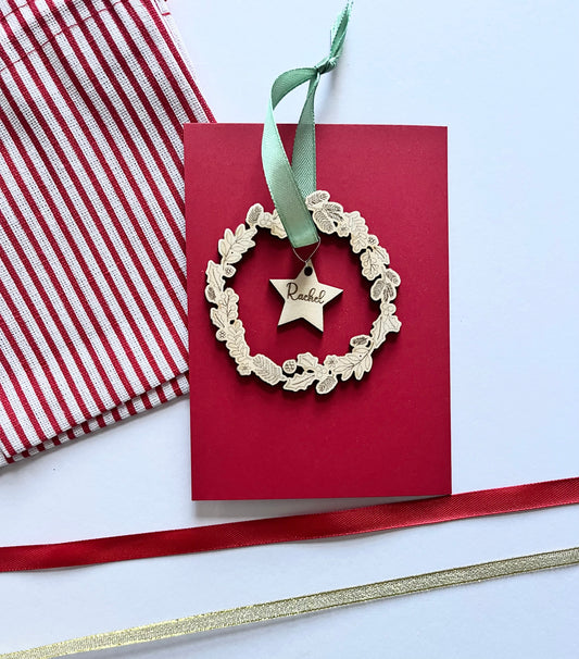 Personalised Wooden Christmas Wreath