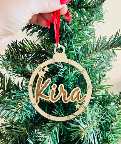 Personalised Wooden Pet Bauble