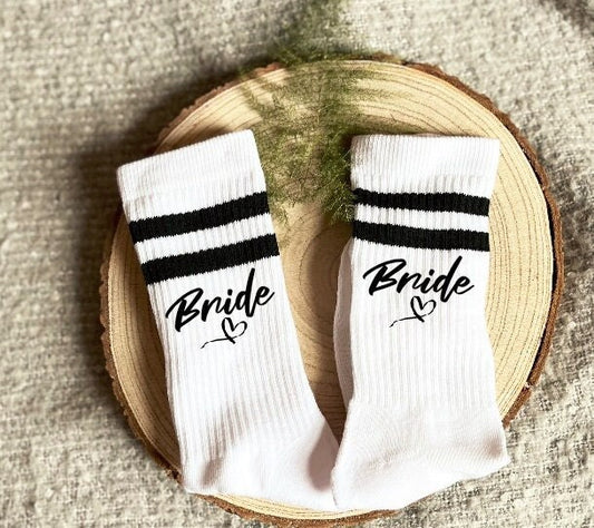 Bride Wedding Day Socks, Honeymoon Socks, Hen, Bridal Party, Bachelorette Favour, New Mrs Clothes, Team Bride, Bridesmaid, Socks for Bride