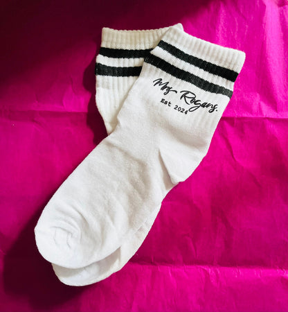 Bride New Mrs Wedding Day Socks, Honeymoon Socks, Hen, Bridal Party, Wedding Favour, Bachelorette, Team Bride, Bridesmaid, Socks for Bride