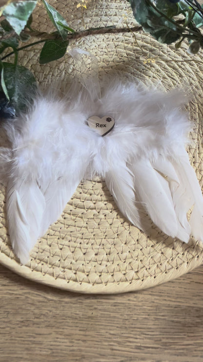 Personalised Memorial Feather Angel Wings Ornament for Xmas Tree